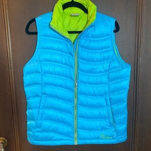 Marker Blue and Lime Green Puffer Vest
